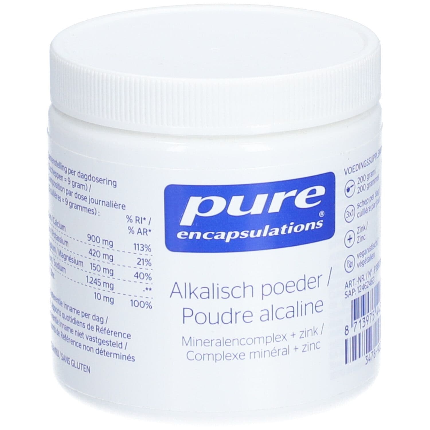 Pure Encapsulations Alkalisch Poeder Pure 365