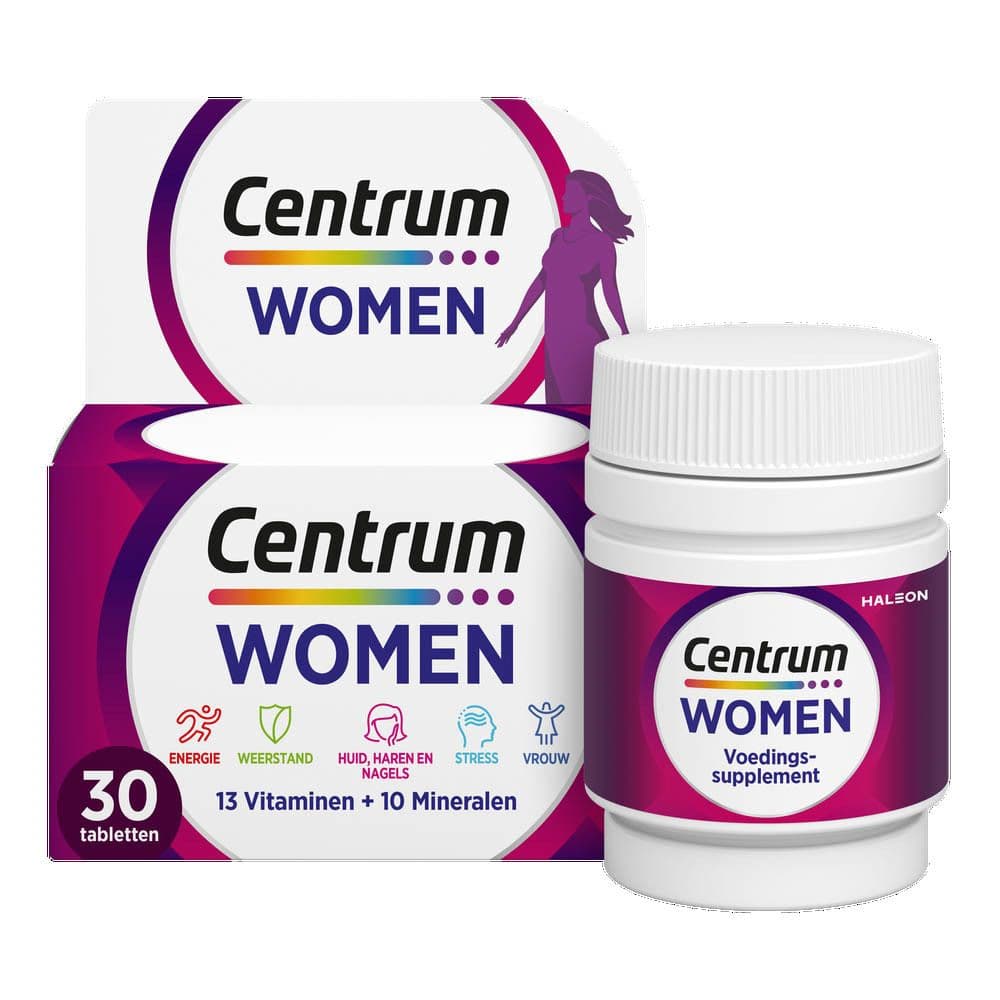 Centrum Women Multivitaminen | 13 Vitaminen & 10 Mineralen | Energie, Weerstand, Stress, Haren, Huid