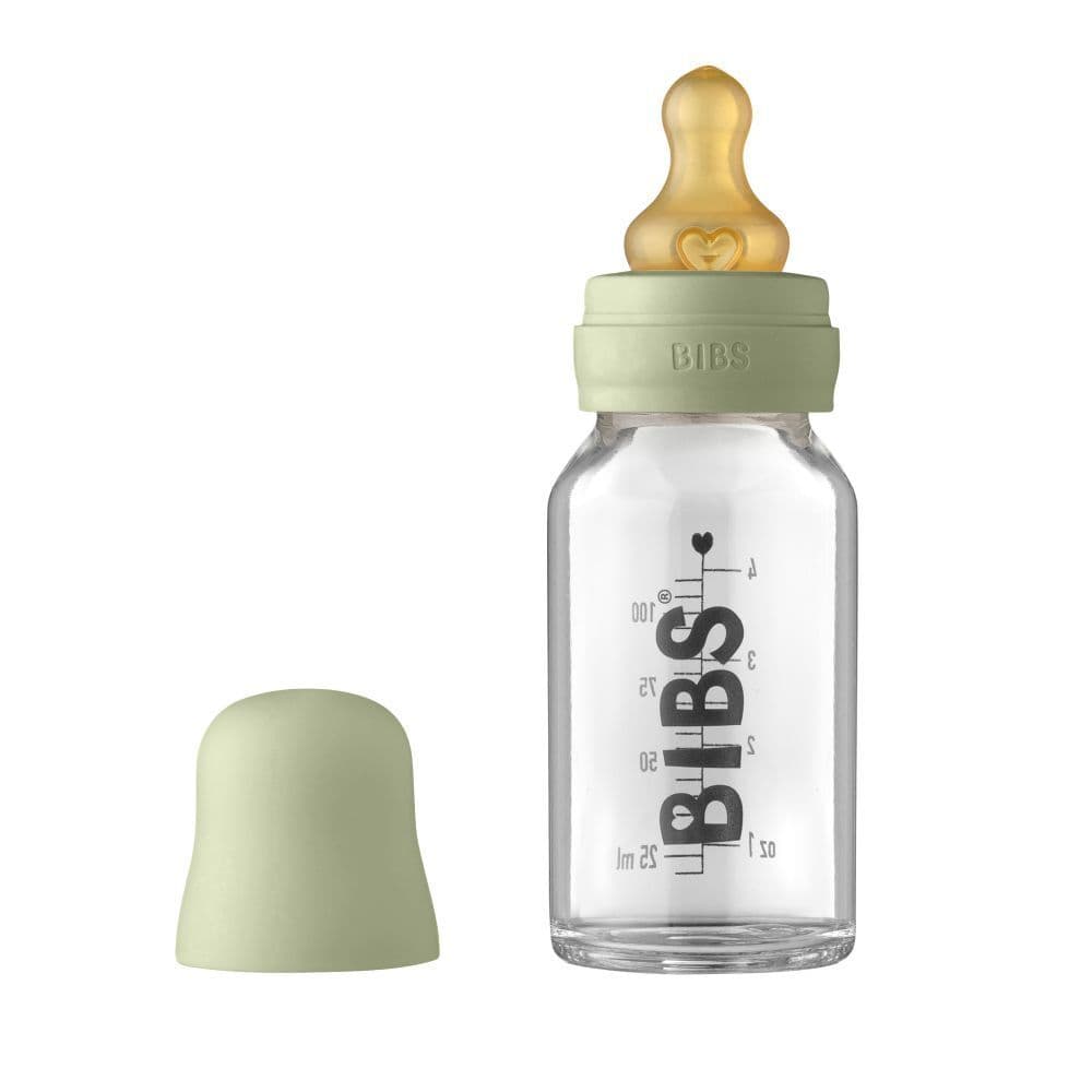 BIBS Zuigfles Glas 110ml Complete Set Sage 0m+
