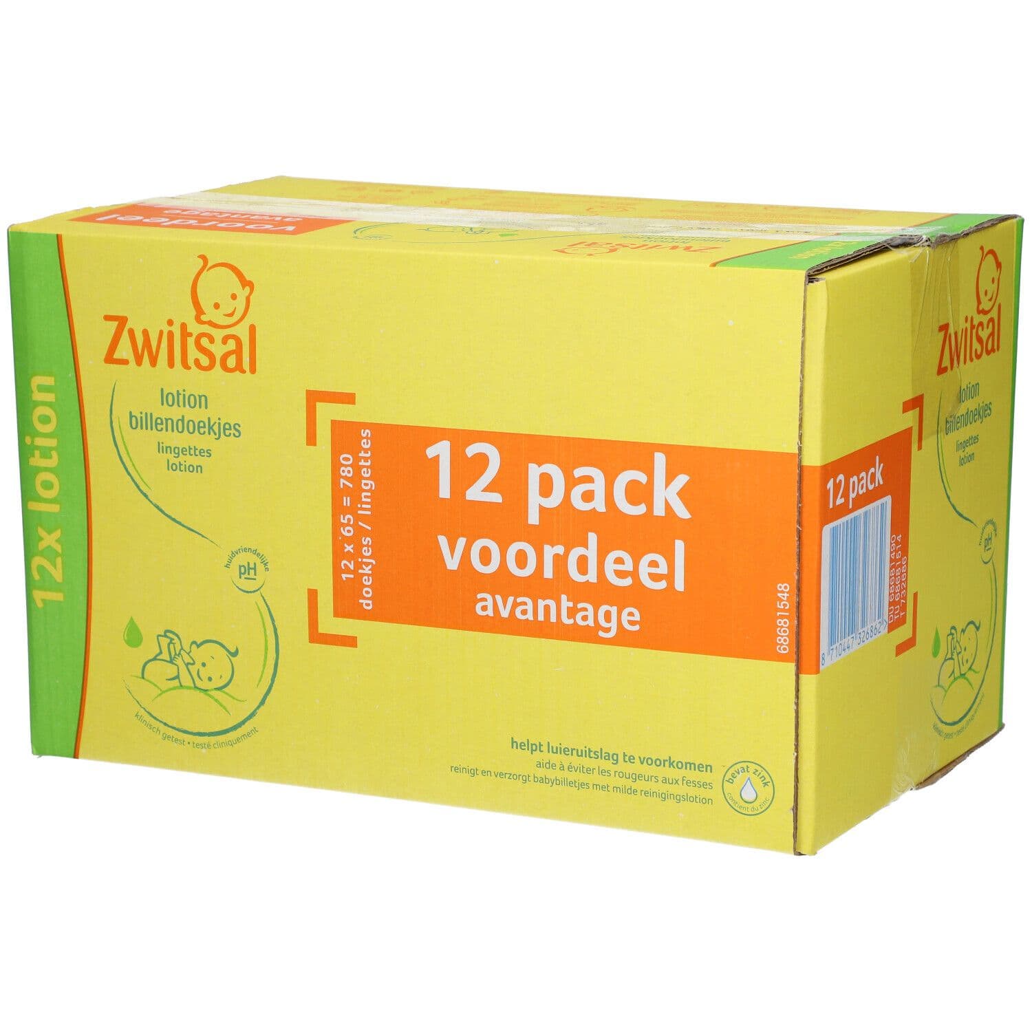 Zwitsal Baby Lotion Billendoekjes 12-PACK