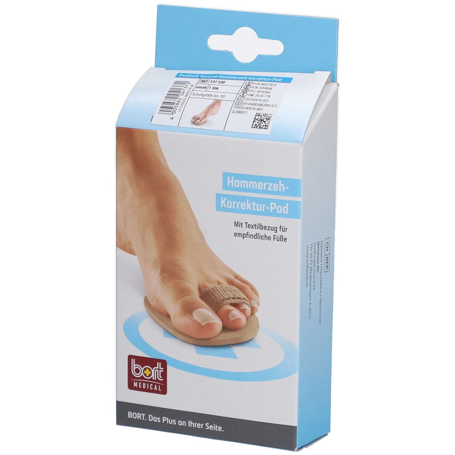 BORT PediSoft® TexLine hamerteen correctie kussentje maat S