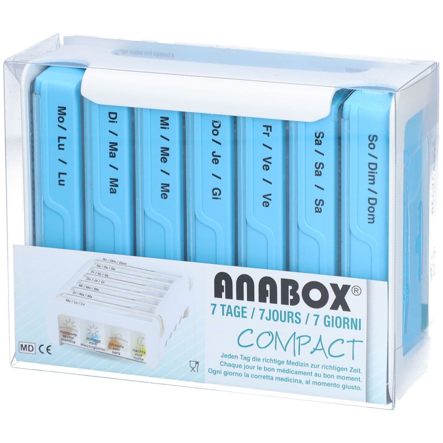 Anabox Compact 7-daagse wekelijkse pillendispenser