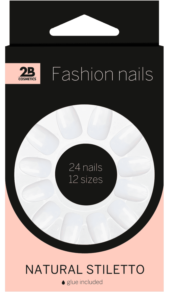 2B Nails Natural Stiletto