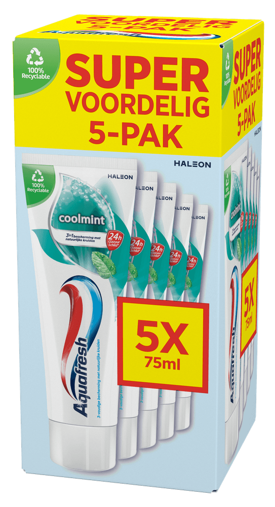 Aquafresh Coolmint Tandpasta 5-Pack