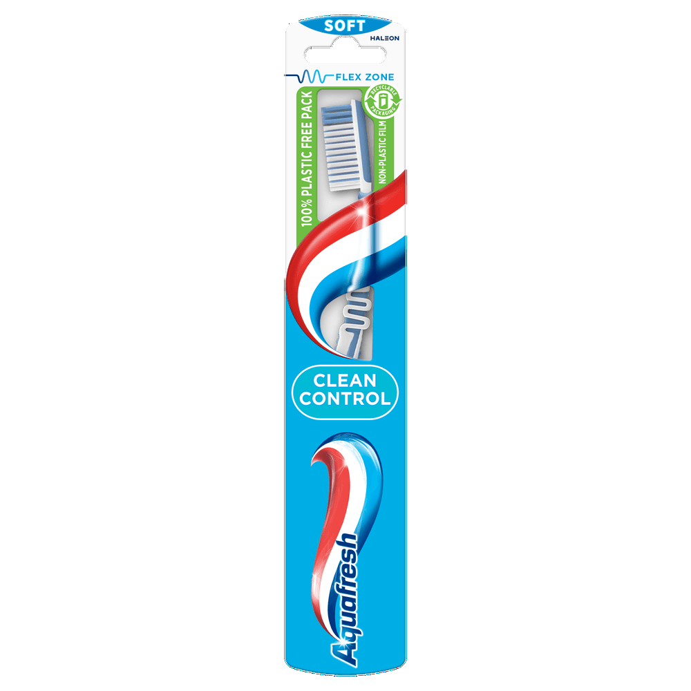 Aquafresh Clean Control Tandenborstel Soft - 100% plasticvrije verpakking