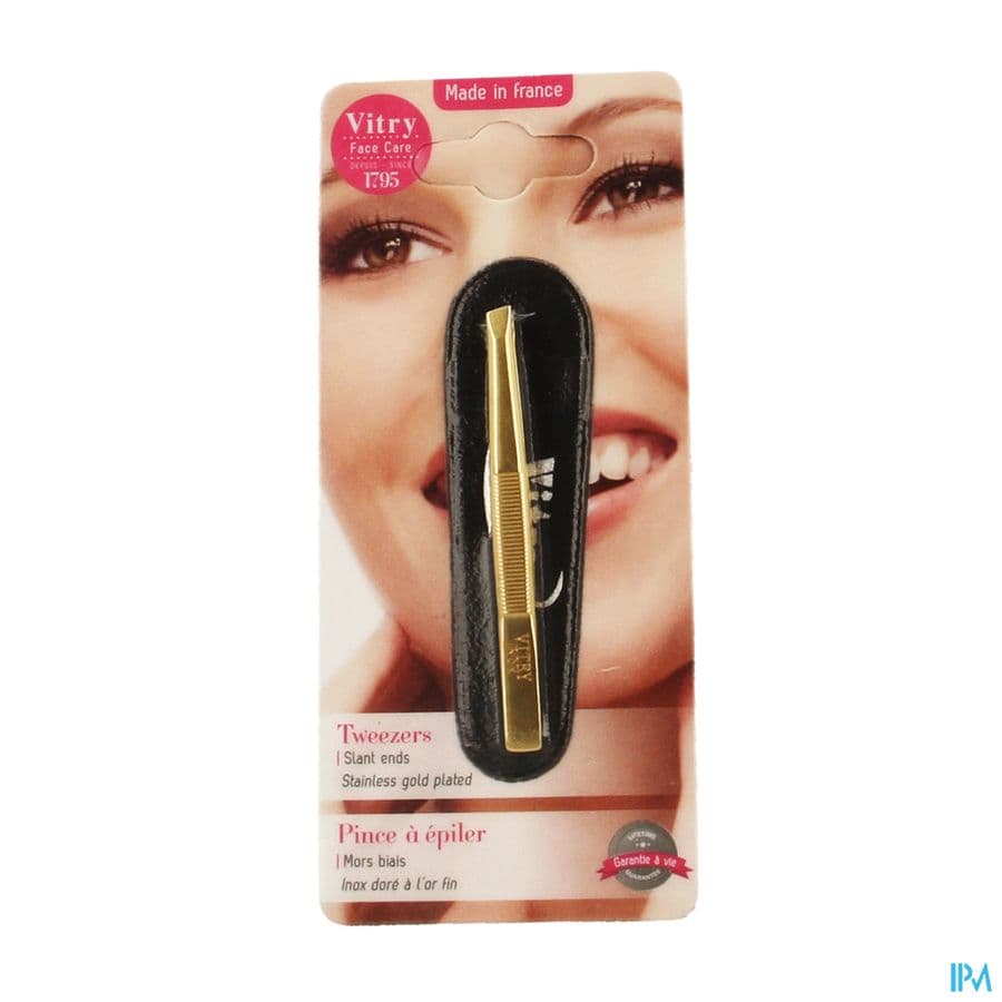 Epileerpincet Schuin Inox Verguld