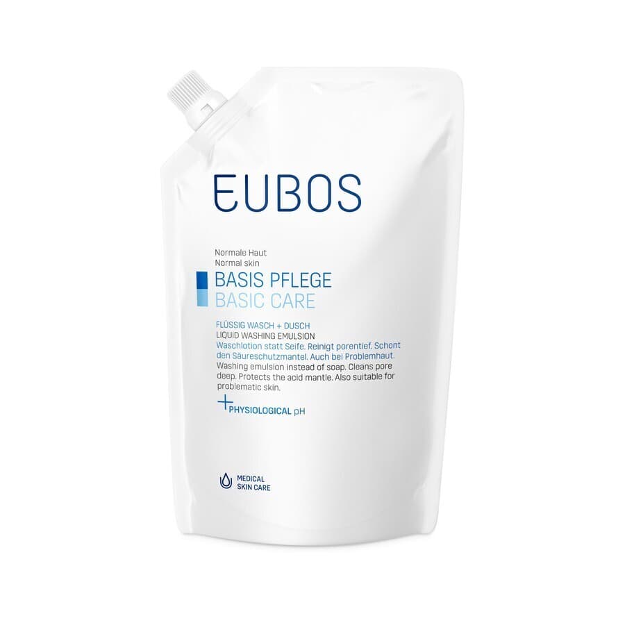 Eubos Zeep Vloeibaar Blauw N/parf Refill 400ml
