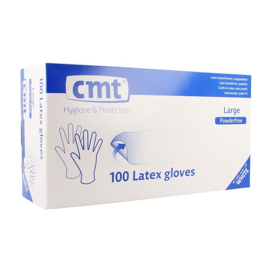 Cmt Handschoenen Latex Wit Pf L 100