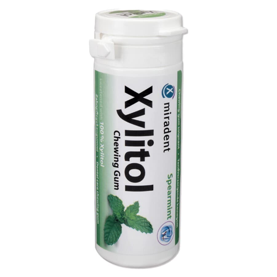 Miradent Kauwgom Xylitol Groene Munt Zonder Suiker 30 Stuks