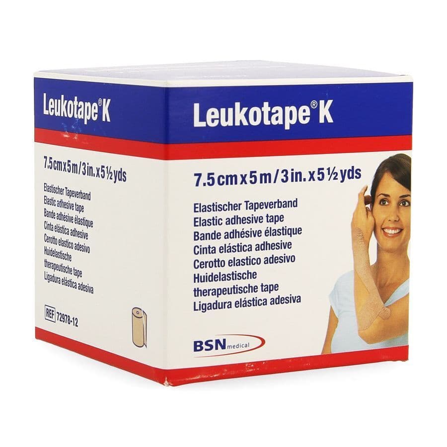 Leukotape K Kleefwindel Elast Huid 7,5cmx5m 1