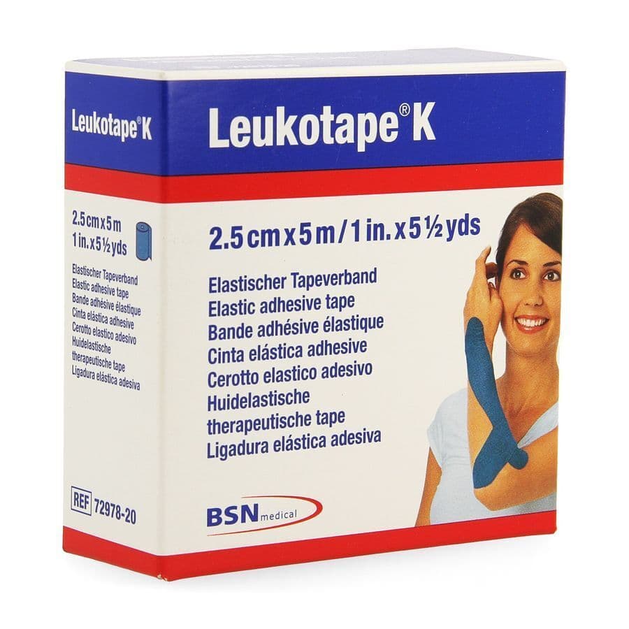 Leukotape K Kleefwindel Elast Blauw 2,5cmx5m 1