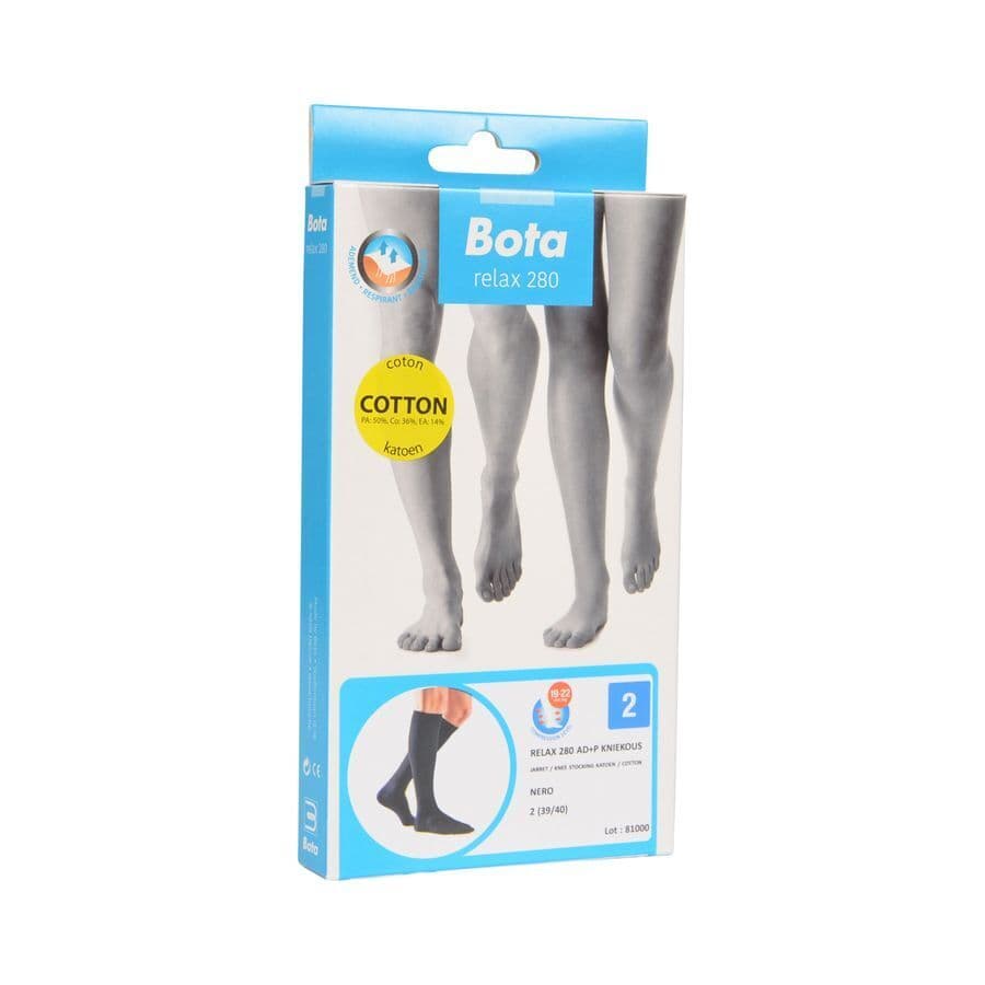 Bota Relax 280 Katoen Korte Kous Zwart N2