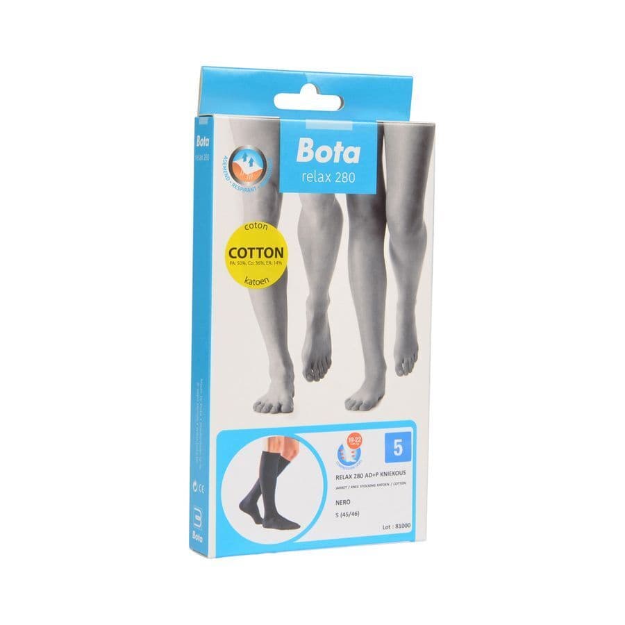 Bota Relax 280 Katoen Korte Kous Zwart N5