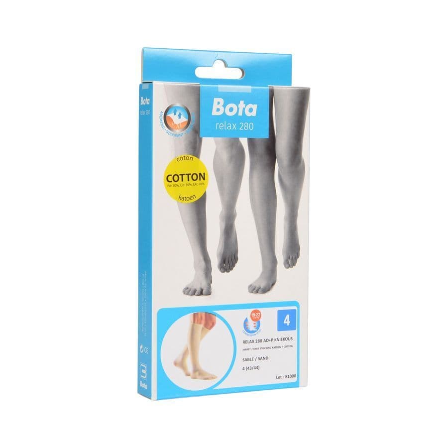 Bota Relax 280 Katoen Korte Kous Zand N4