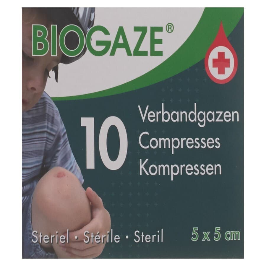 Biogaze 10 Verbandgazen 5 X 5 Cm