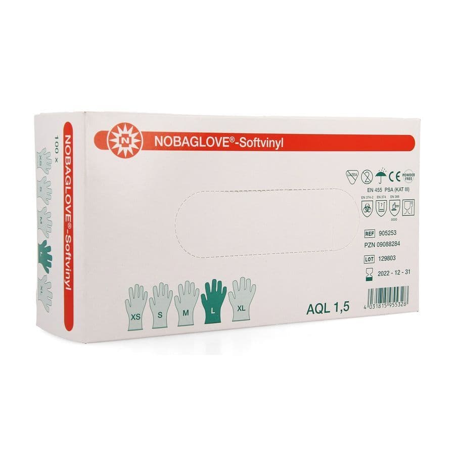 Noba Handschoen Vinyl Poedervrij L 100 5700576