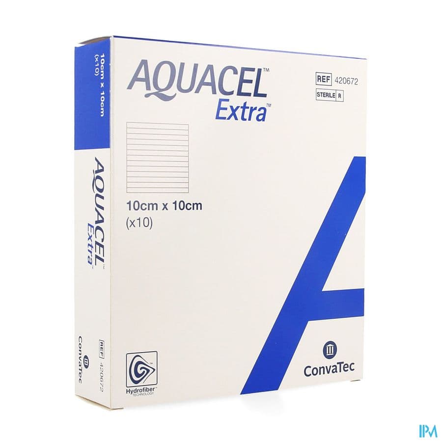 Aquacel Extra Pans Hydrofiber+renf.fibr.10x10cm 10