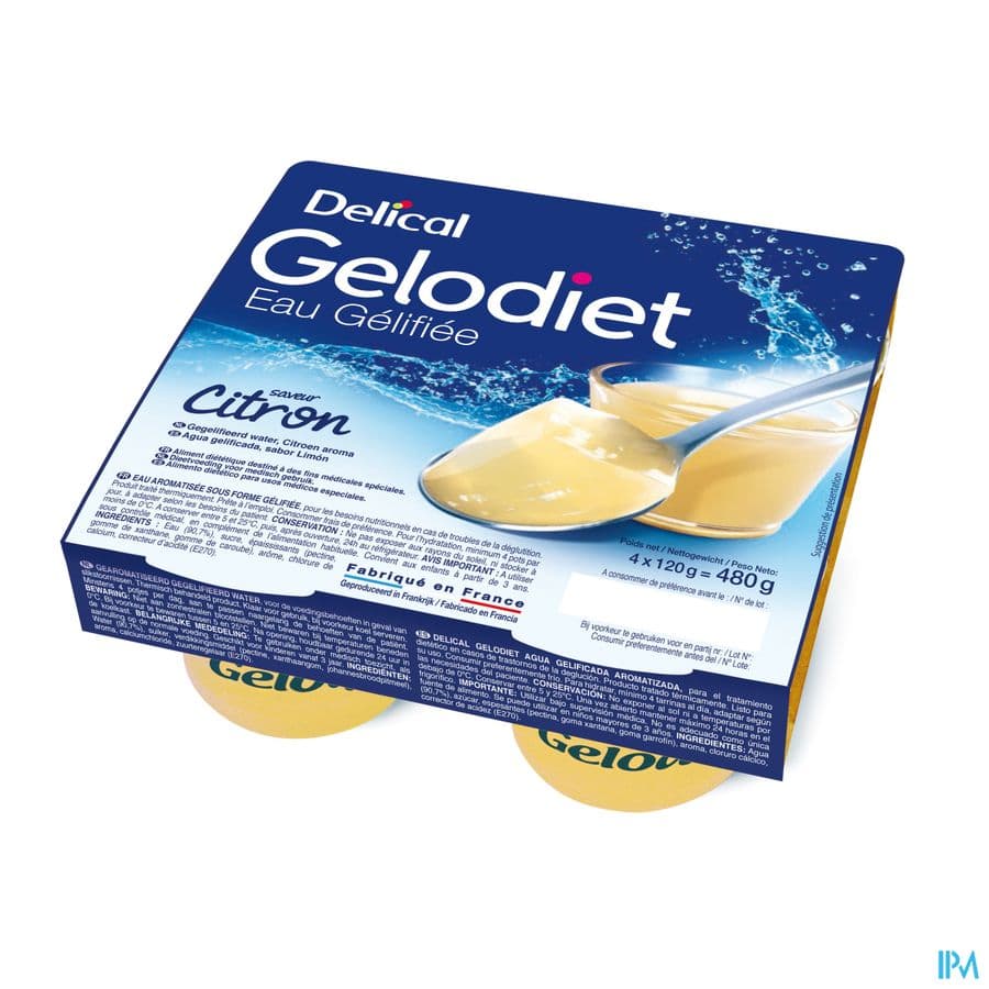 Gelodiet Gelwater Gesuikerd Citroen Pot 4x120g
