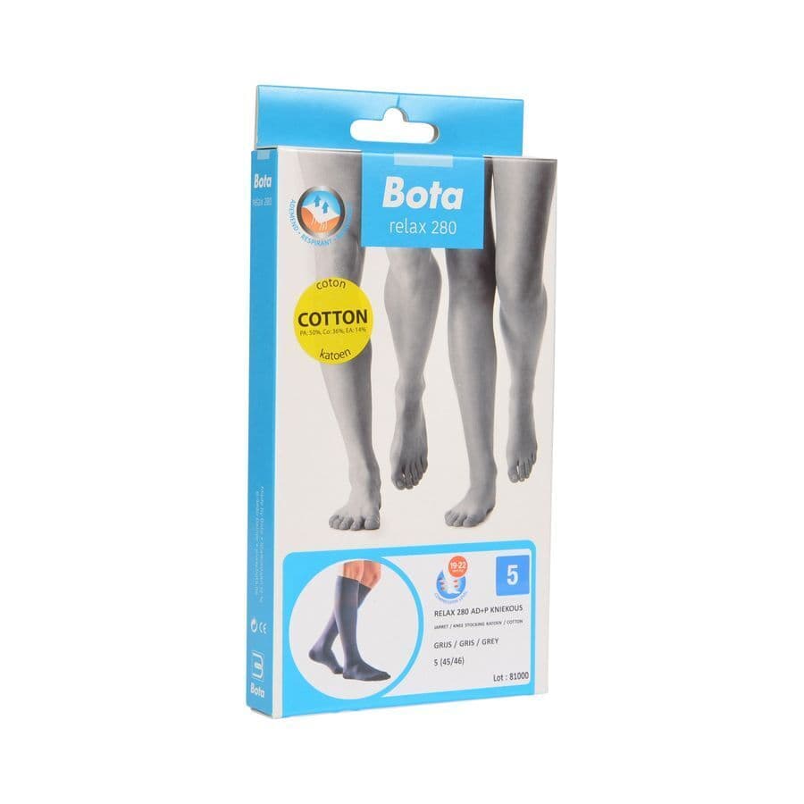 Bota Relax 280 Katoen Korte Kous Grijs N5