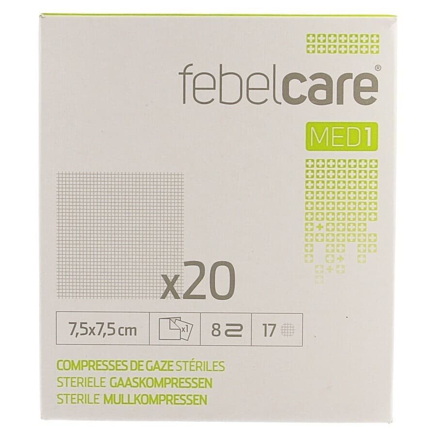 Febelcare Med1 Compresse Gaze Ster. 7,5x7,5cm 20x1