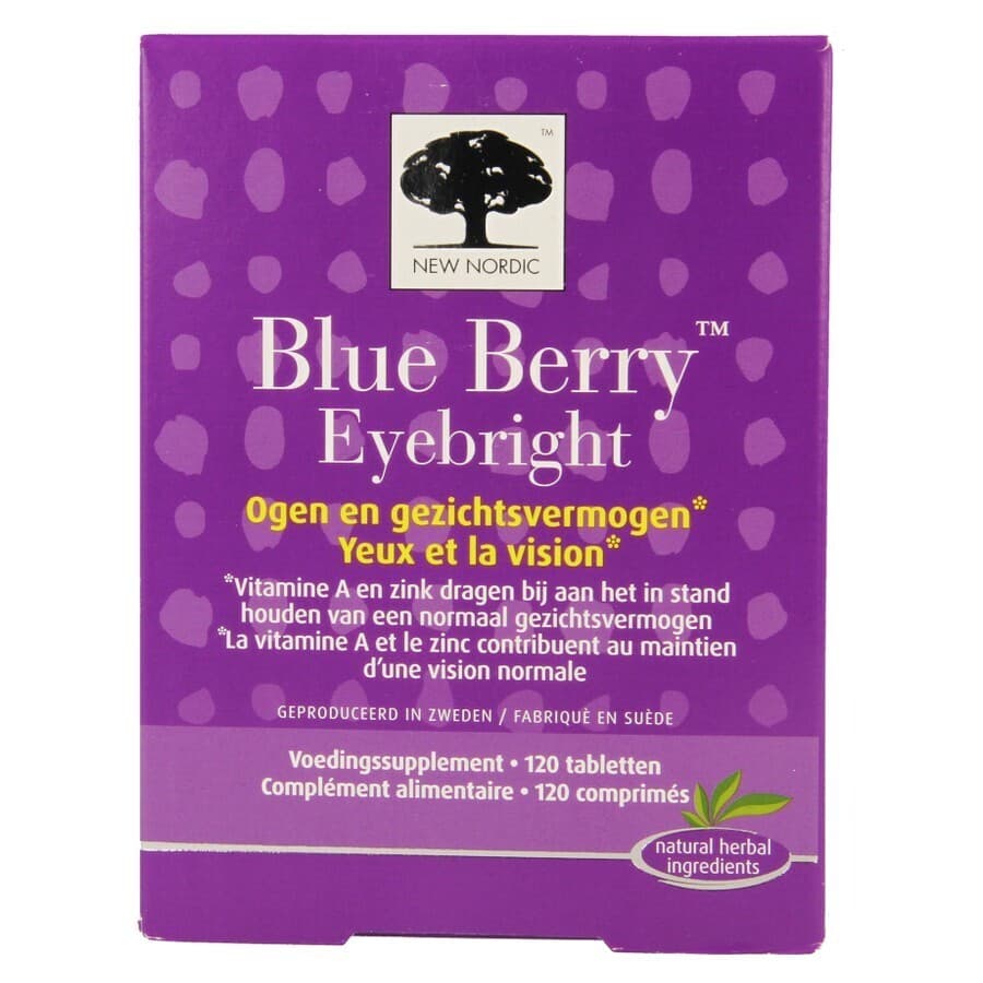 New Nordic Blue Berry Eyebright Voedingssupplement Ogen 120 Tabletten