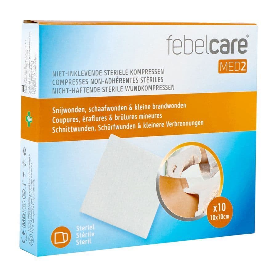 Febelcare Med2 Compr.n/adh. Ster. 10,0x10,0cm 10x1