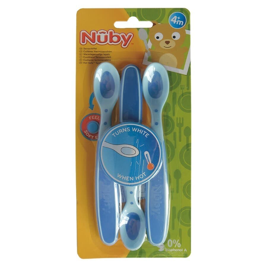 Nûby Zachte En Warmtegevoelige Lepel - 3stk - 3m+