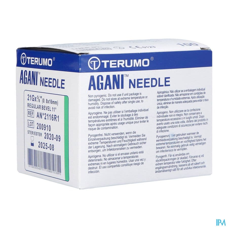 Terumo Aiguille Agani 21g 5/8 Rb Vert 100