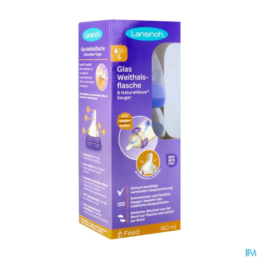 Lansinoh Biberon Verre + Tetine 160ml 4