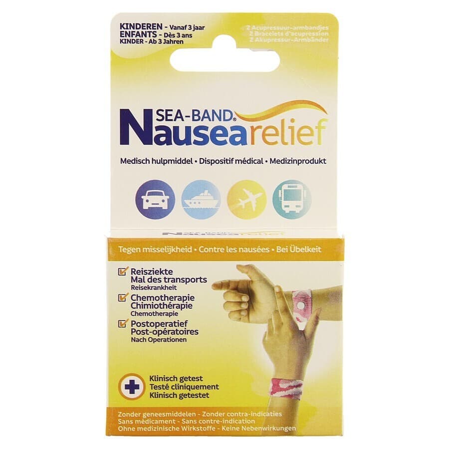 Sea Band Kind Anti-misselijkheid Armband Roze 2 Stuks