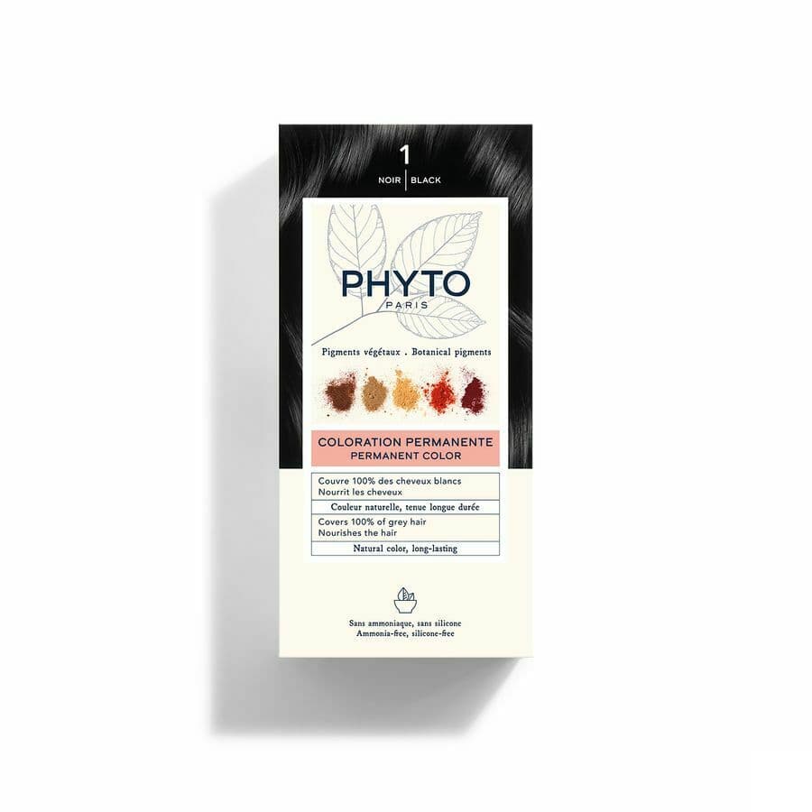 Phytocolor Permanente Haarkleuring 1 Zwart Intens En Natuurlijke Kleur