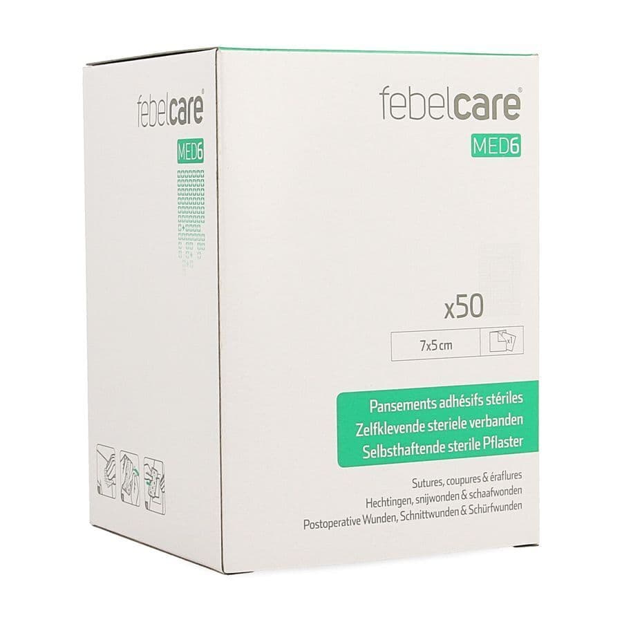 Febelcare Med6 Pansem. Adhesifs Steril. 7x5cm 50pc
