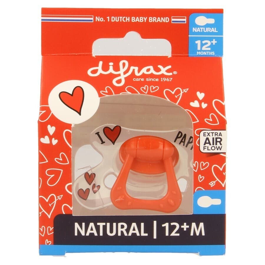 Difrax Fopspeen Natural 12m+ I Love
