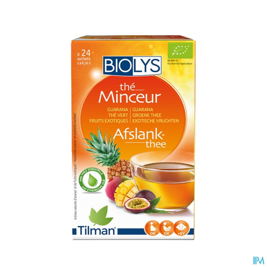 Biolys Guarana Thé Minceur Fruits Exotique 24 Sachets