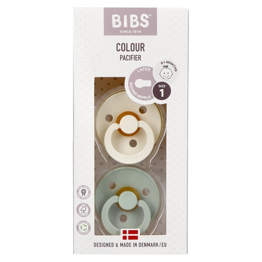 Bibs 1 Fopspeen Duo Sage Ivory