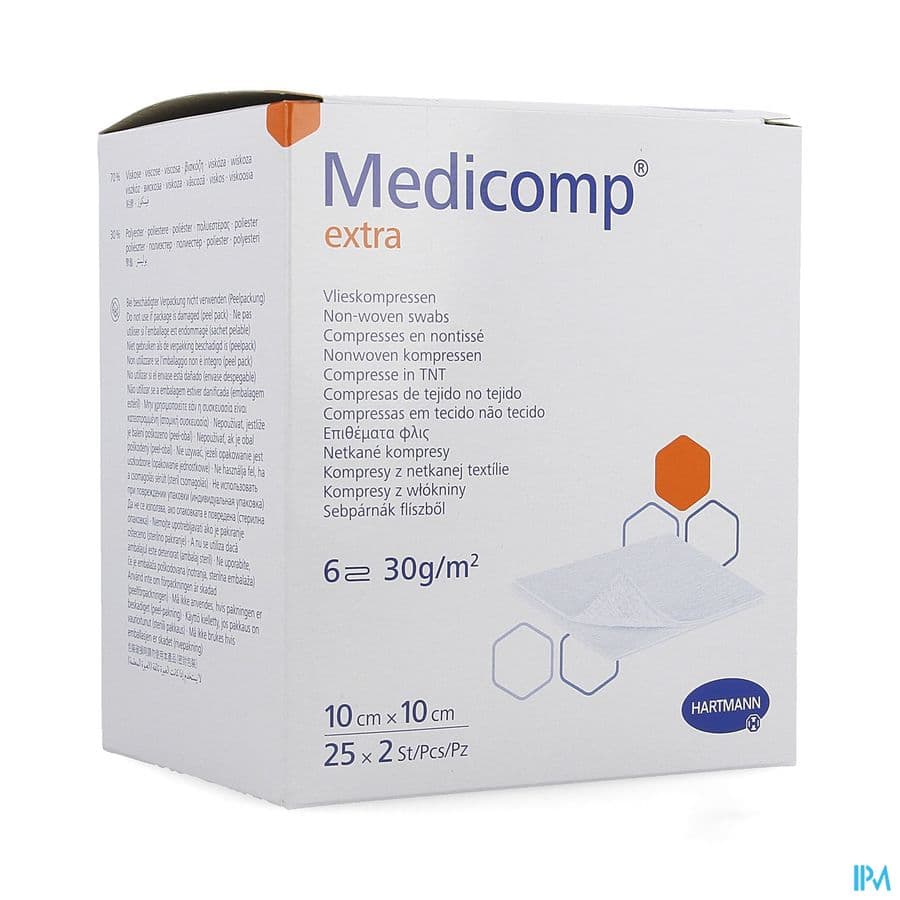 Medicomp Cp Ster Extra 6pl 10x10cm 30g 25x2