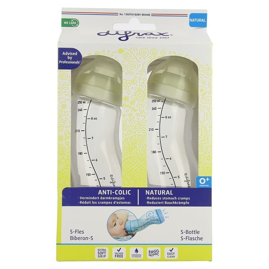 Difrax S-fles Natural Creme/creme 250ml 2pack