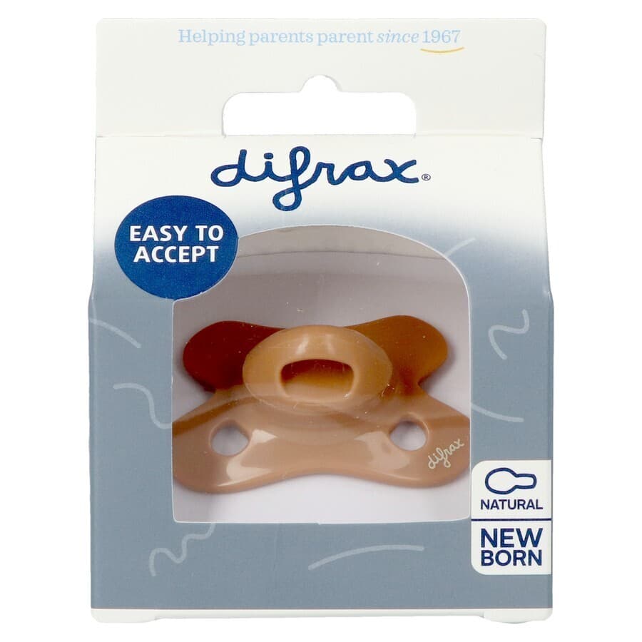 Difrax Fopspeen Natural Newborn Uni Caramel