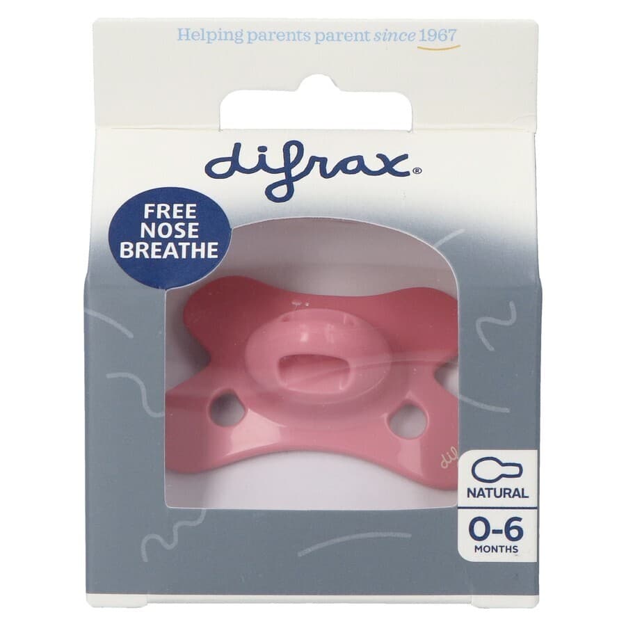 Difrax Fopspeen Natural 0-6 M Uni Raspberry