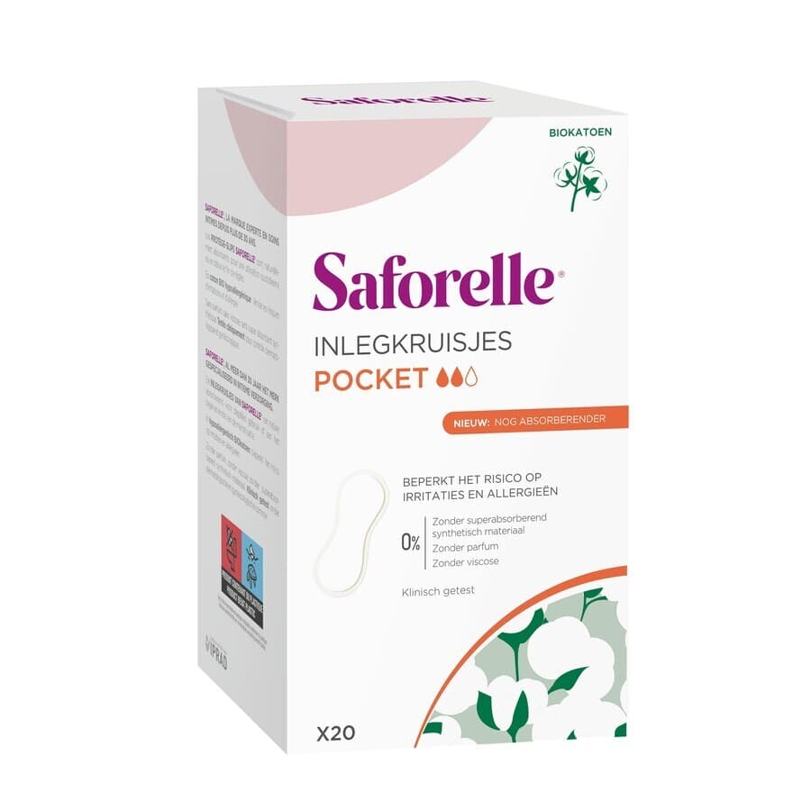 Saforelle Coton Protect Inlegkruisjes Pocket 20