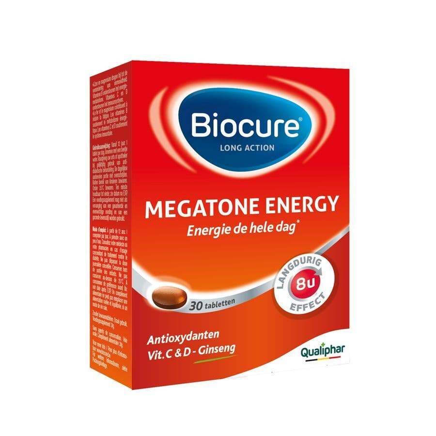 Biocure Long Action Megatone Energy 30 Tabletten | Vitaliteit En Energie De Hele Dag