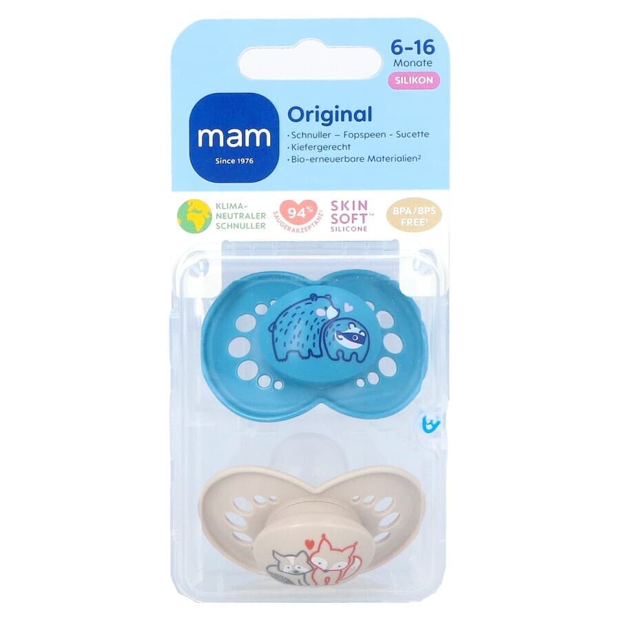 Mam Fopspeen Original Pure Siliconen 6-16m Jongen