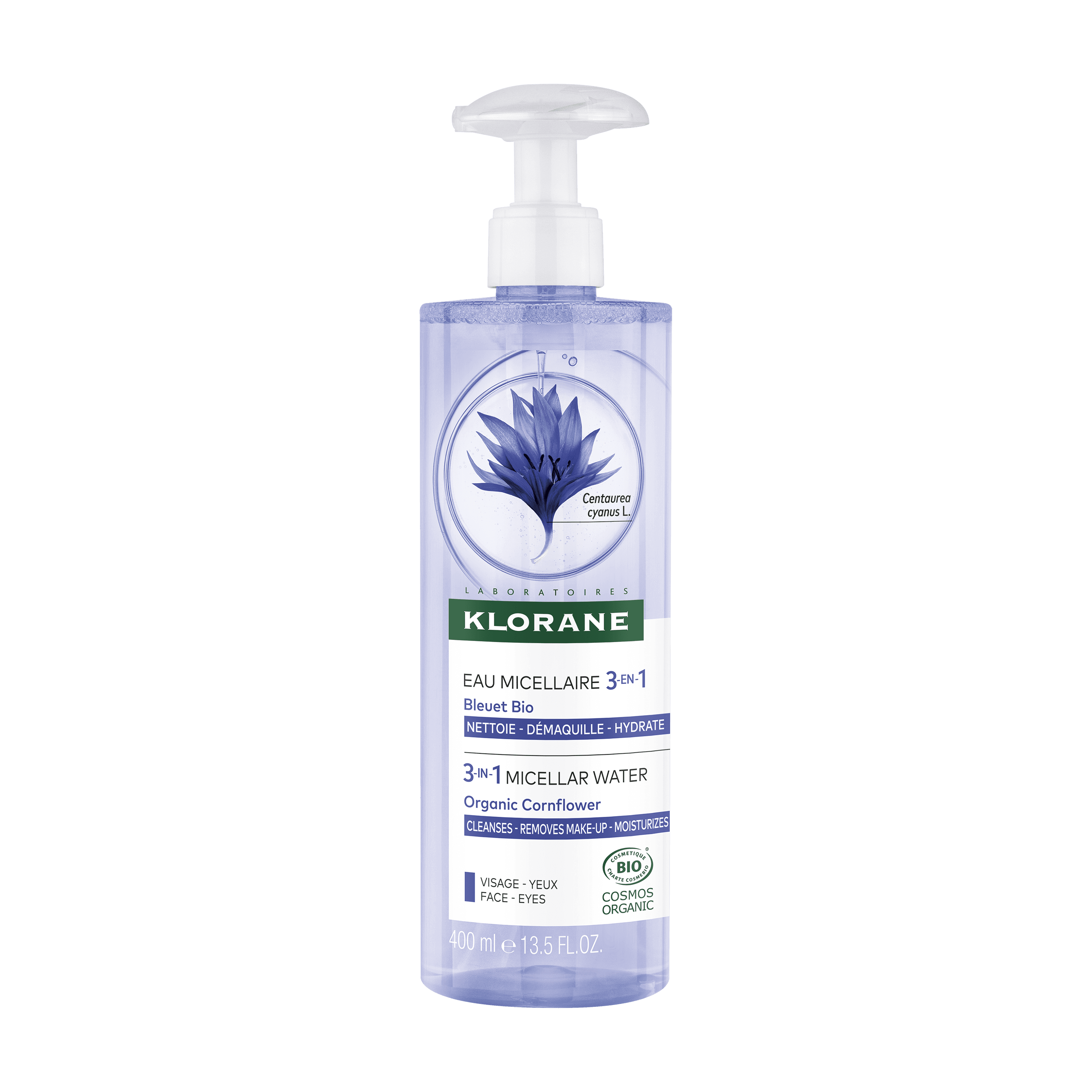 Klorane Bleuet BIO Eau Micellaire 3-en-1 400ml