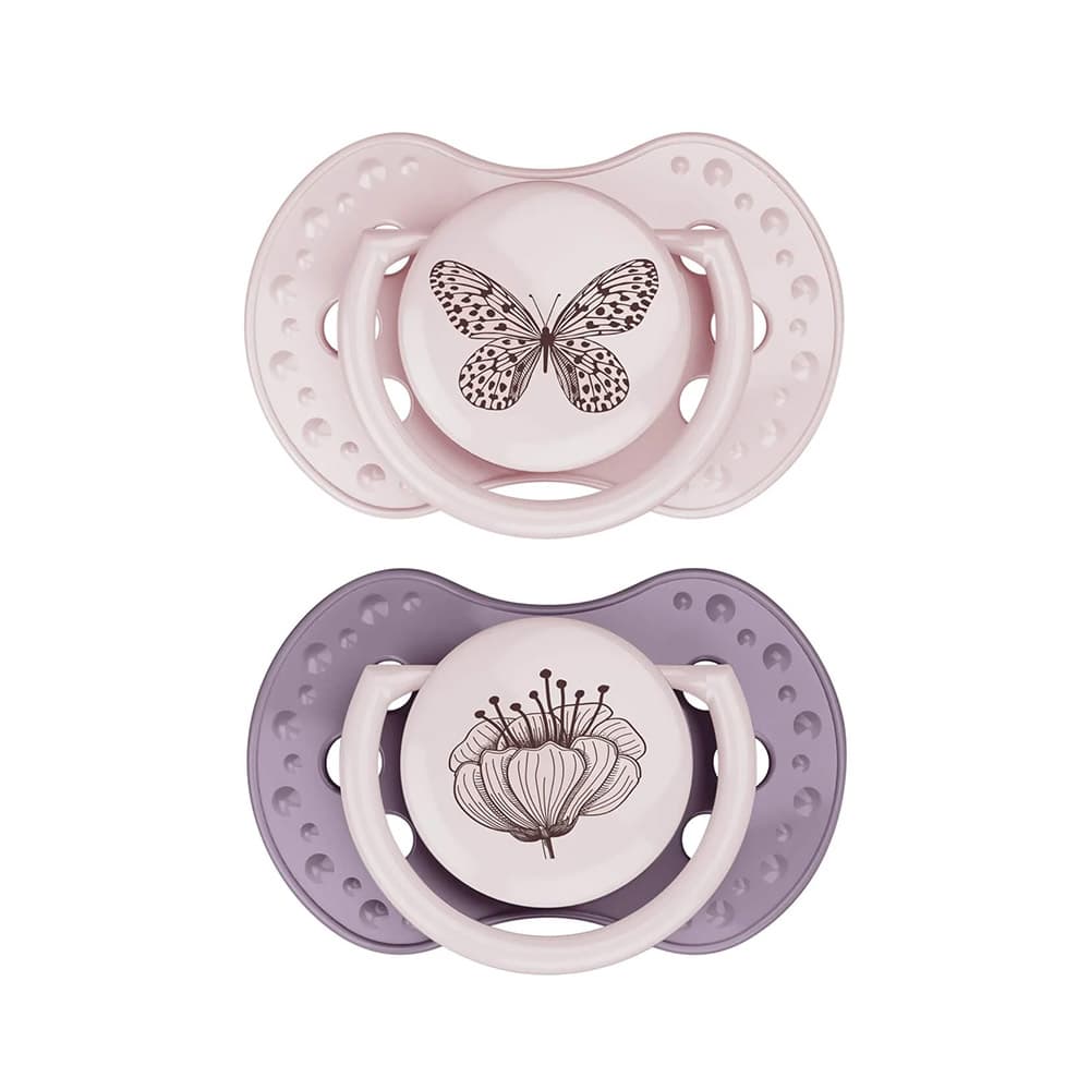Difrax Sucette Dynamic Botanic Pink&purple 0-3m 2