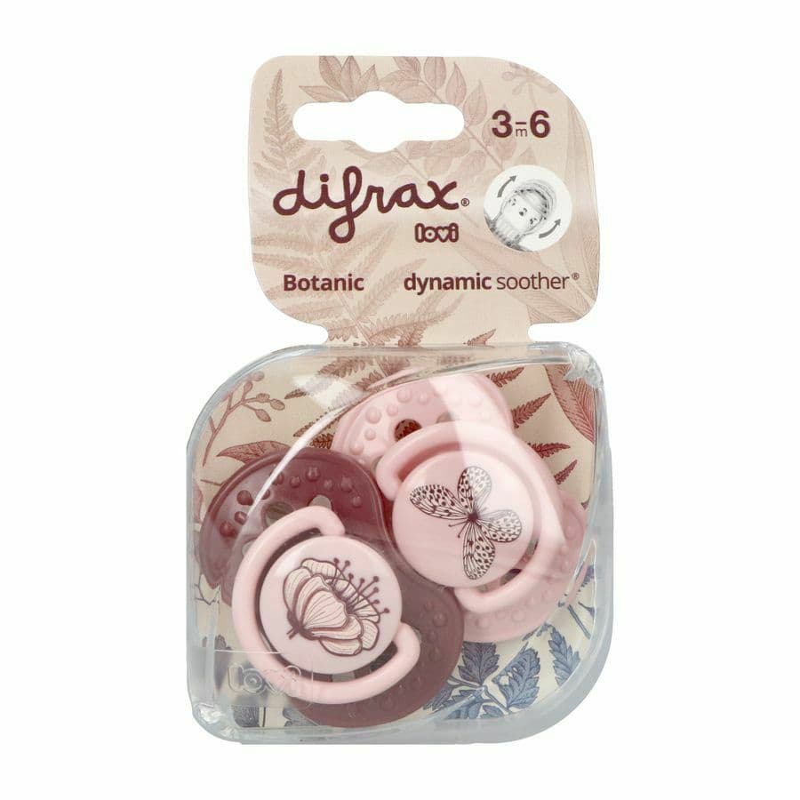 Difrax Sucette Dynamic Botanic Pink&purple 3m+ 2