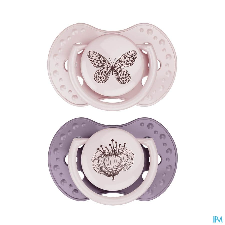 Difrax Sucette Dynamic Botanic Pink&purple 18m+ 2