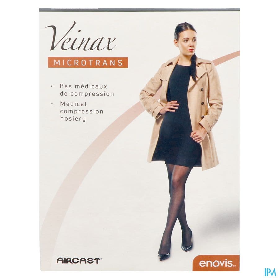 Veinax Knie-kous Vrouw Microtrans 3 Lang Zwart M4