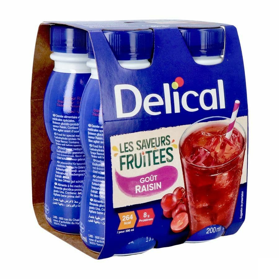 Delical Boisson Fruitee Raisins 4x200ml
