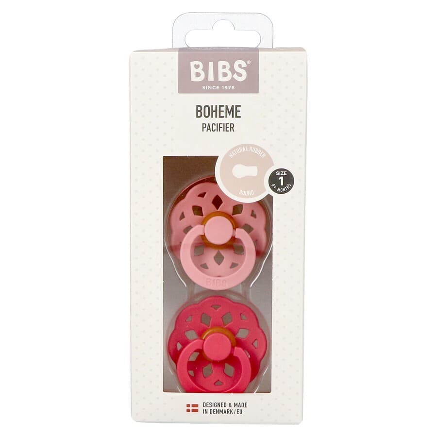 Bibs 1 Fopspeen Boheme Duo Dusty Pink&coral