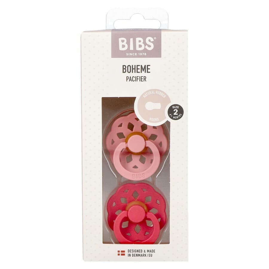 Bibs 2 Fopspeen Boheme Duo Dusty Pink&coral